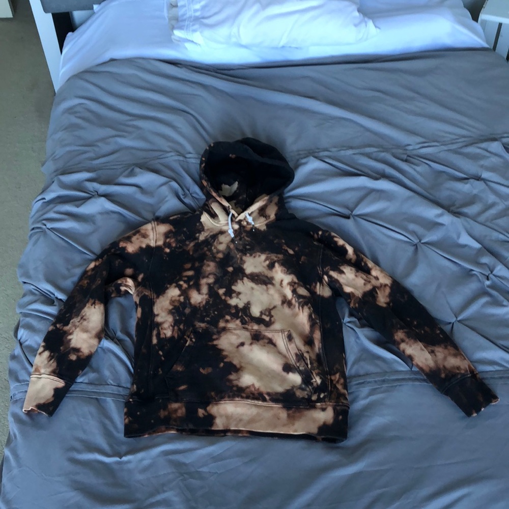 J Crew bleach, tie dye hoodie